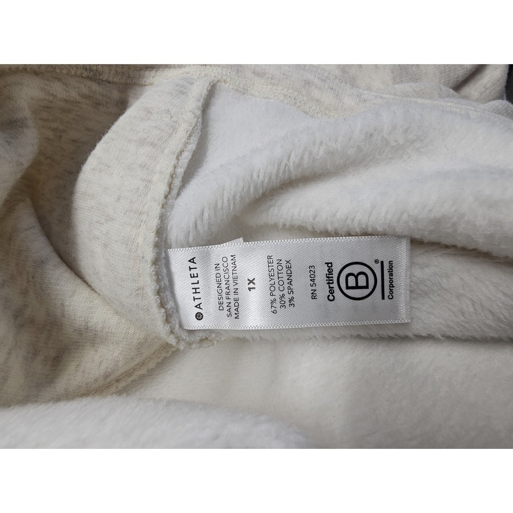 Athleta Women XL Beige Karma Sweatshirt Pullover Tunic Top Jacket Shirt - Picture 3 of 11